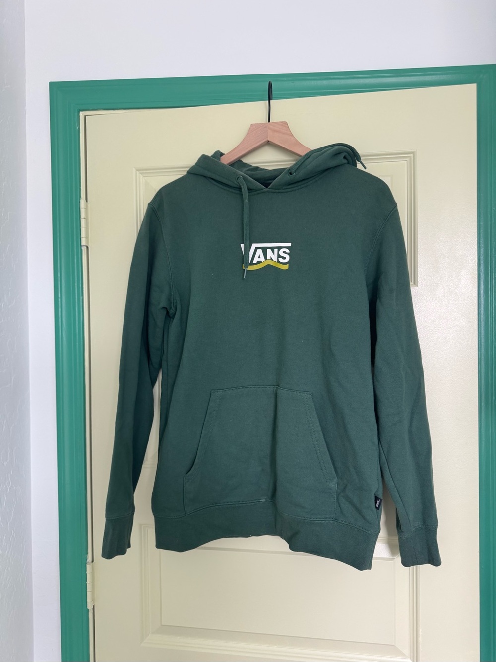 Vans Dark Green Pullover Hoodie with Chest Logo